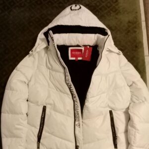 Veste à Capuche Logo Puffer - GUESS - Blanc - Taille S